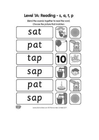Blending s-a-t-p sounds