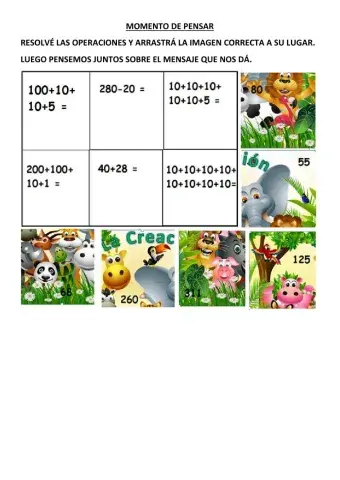 Sumas  y restas mentales