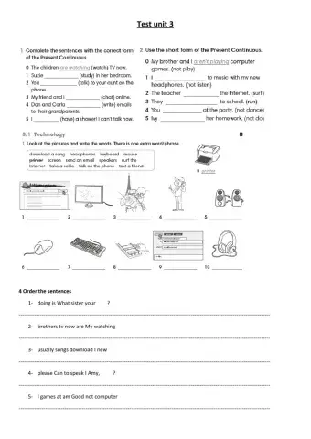 Test present continuous