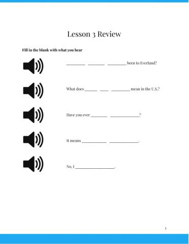 Grade 2 Lesson 3 Review