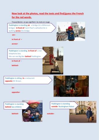 Learn the prepositions with Paddington2
