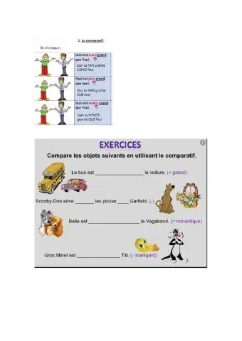 Le comparatif et le superlatif