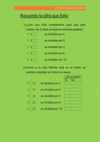 Buscando la cifra que falta