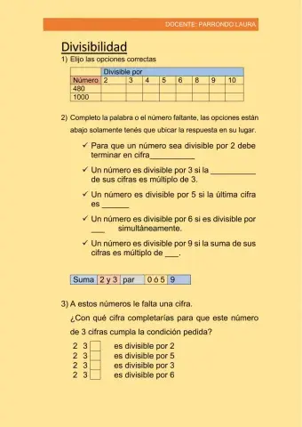 Divisibilidad, buscando las cifras