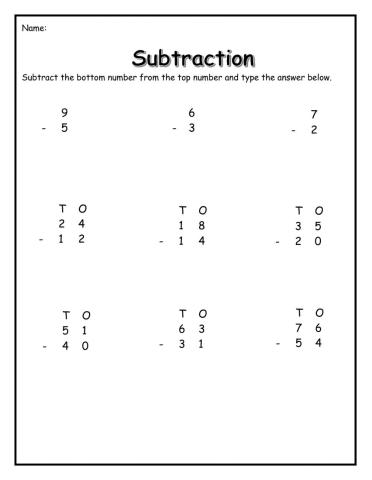 Subtraction Worksheet