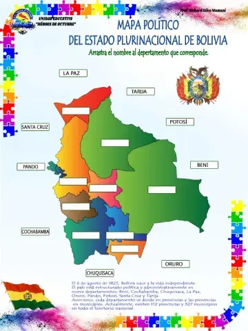 Bolivia Mapa Polílico
