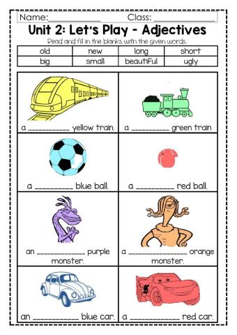 Unit 2: Let's Play - Adjectives