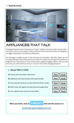 Appliances that talk