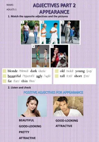 Adjectives: appearance