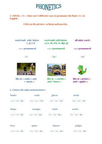 Final S pronunciation