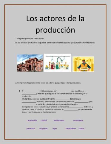 Los actores de los circuitos productivos