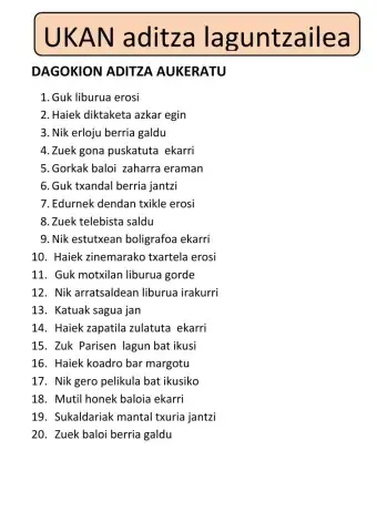 Ukan aditz laguntzailea