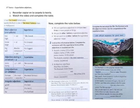 Grammar superlative adjetives