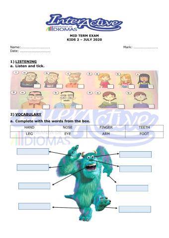 Kids 2- Mid term exam