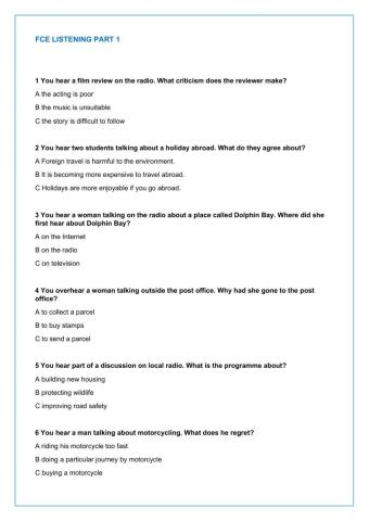 Fce-b2 listening test