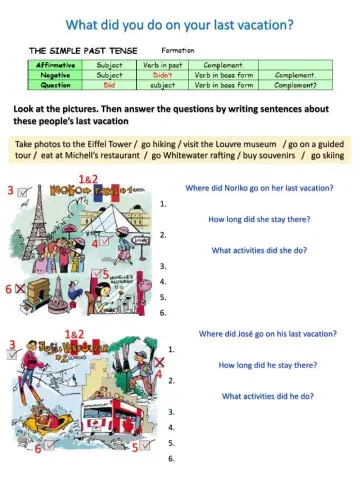 Simple past las vacation