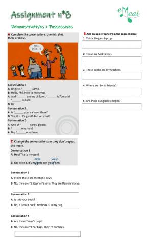 Demonstratives and Possessives