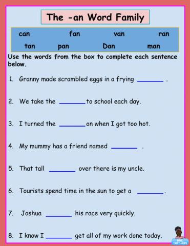 -an Word Family 1