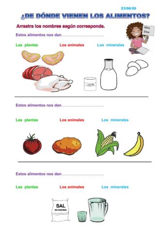 Alimentos derivados  de los animales
