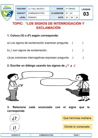 Los signos de Interrogación y Exclamación