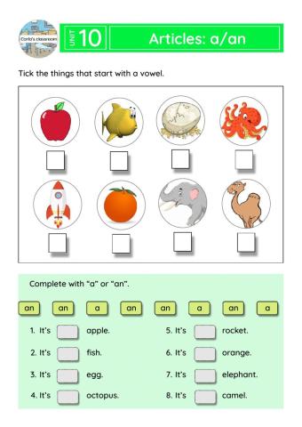 Articles: a-an