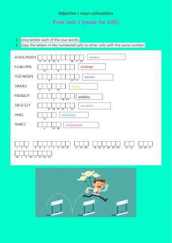 Adjective + noun collocations cae
