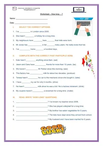 Present Perfect (for-since)