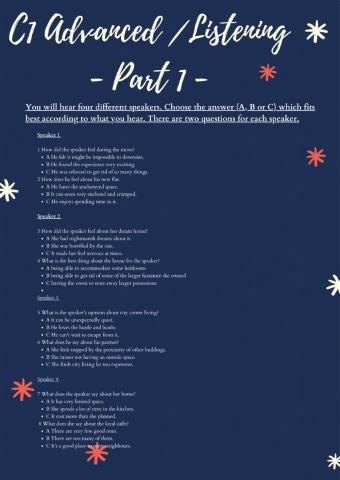 C1 Advanced - Listening part 1