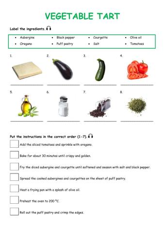 VEGETABLE TART -Recipe