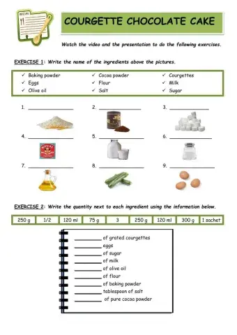 Courgette chocolate cake - Recipe