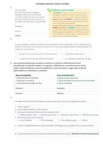 Estadística: población, muestra y variables