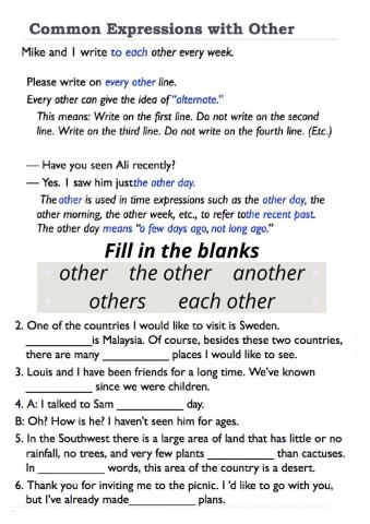 Other vs Another vs Others vs The others