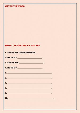 Watch the video and write the sentences