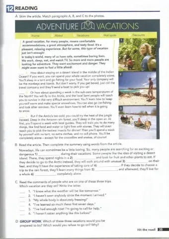 Reading - Adventure Vacations