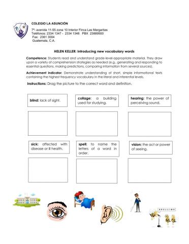 Helen Keller: Vocabulary