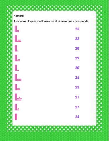 Familia de números del 20