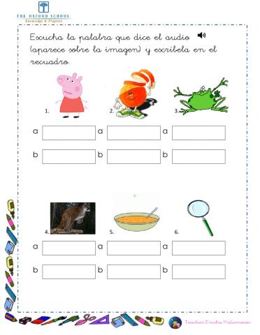 Palabras con familia sílabas p, m. l y s