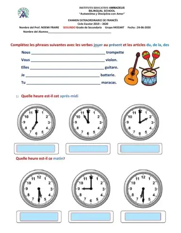 Examen extraordinario francés