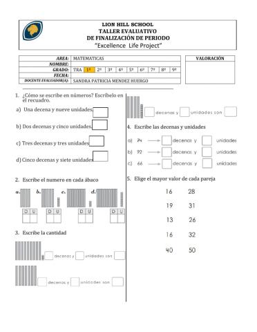 Numeros hasta el 99