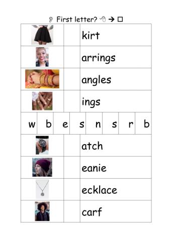 First Letter Clothes 3