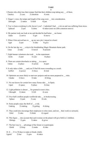 Expressions with TAKE