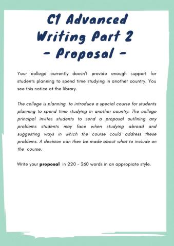 C1 Advanced - Writing part 2 - Proposal