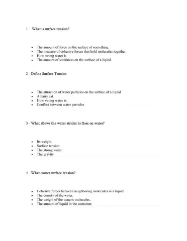 Surface Tension of Water