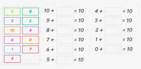 sumas que dan 10 orden