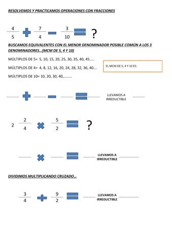 Operaciones con fracciones