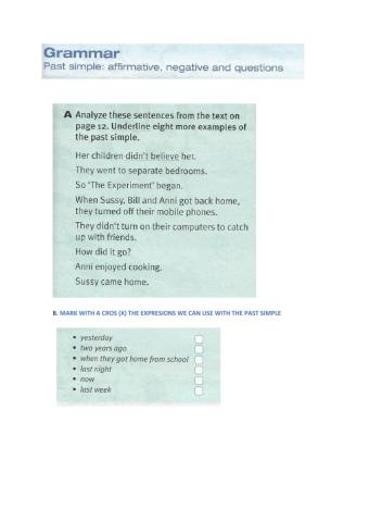 Past simple consolidation