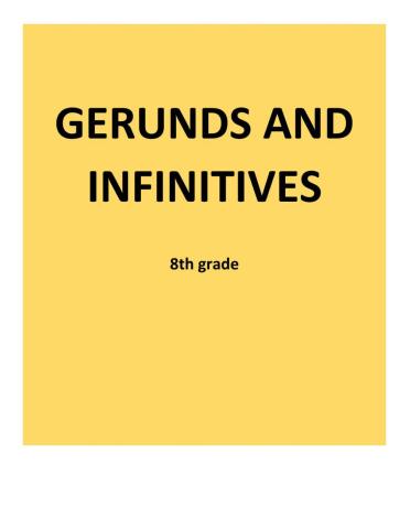 Gerunds and infinitives