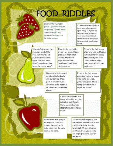 Food riddles