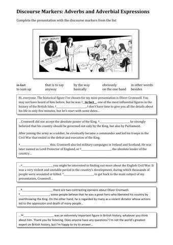 Discourse Markers: Adverbial expressions