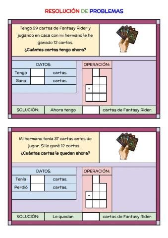 Problemas suma llevando y resta